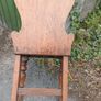 two oak chairs and an old  card table Image 5