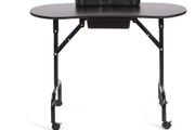 Portable Foldable Manicure Nail Technician Beauty Salon Table Desk Workstation Black