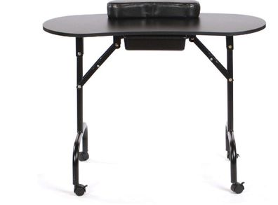 Portable Foldable Manicure Nail Technician Beauty Salon Table Desk Workstation Black