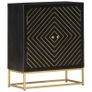 Sideboard Black and Gold 60x30x75 cm Solid Mango Wood Image 10