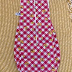 Vintage German 70s sleeping bag 94 cm long 1977 1978 1979 1980 sunflowers red white