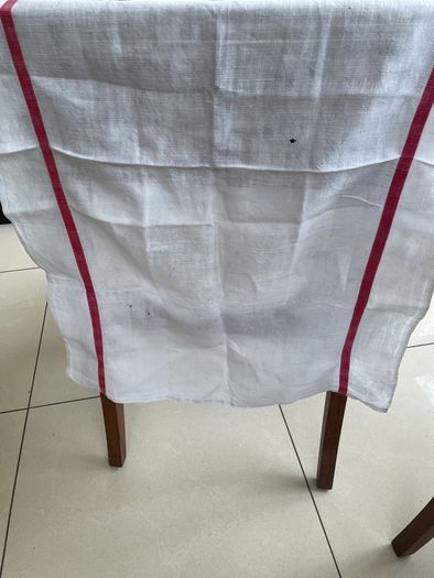 French monogrammed linen teacloths