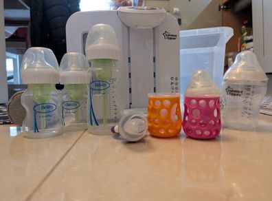 Tommee Tippee with bottles sippy cups bottle warmer And Dr Browns bottles