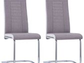 Cantilever Dining Chairs 2 pcs Taupe Fabric