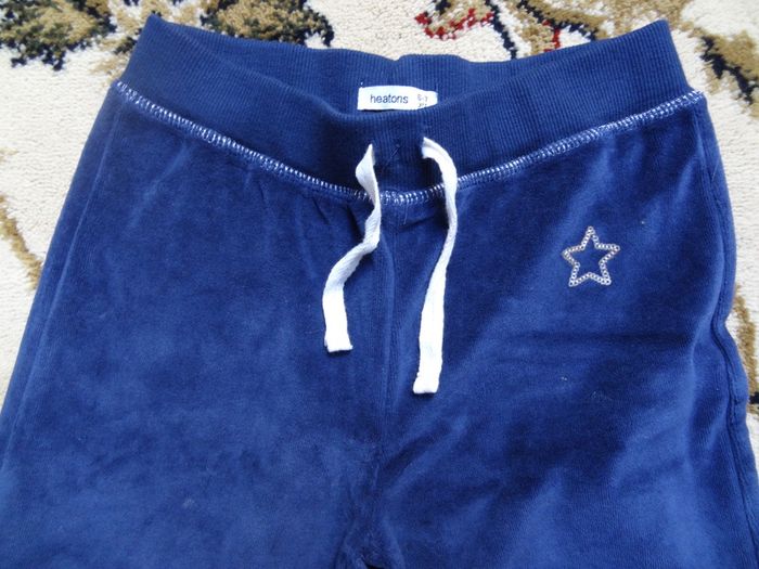 Girls sports vellour navy pants trousers never worn 6-7y