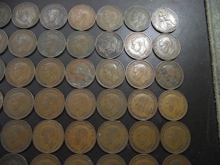 Great Britain. George VI. 120 x 1p coins (1937-1948)