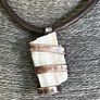 Raw Pennsylvanian Quartz Bound in Copper on Leather necklace Image 3