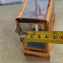 Vintage Old Wooden Sailboat Ship In Display Box Glass Case Bamboo Pedestal 3.5 inches Image 4