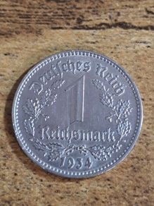 German Empire, Germany, 1 Reichsmark 1934 F - free standard postage