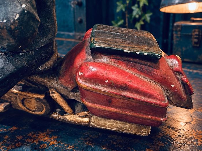 Large Vintage Resin Motorcycle Sculpture