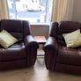 Two lovely brown leather reclining chairs for sale Image 3