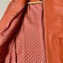 Massimo Dutti orange leather jacket size S Image 5