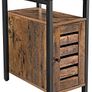 Side Table, Multipurpose Storage Cabinet with 2 Shelves, Adjustable Shelf, Steel Frame, 30 x 50 x 60 cm, Living Room Office, Industrial Style, Rustic Brown Image 2