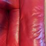 Red Leather 2 Seater Couch Image 4