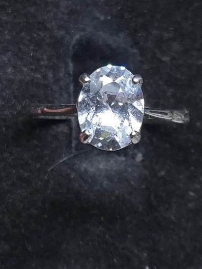 Vintage 18ct White Gold Solitaire Ring 750 Italy Size 54.5