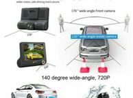 main image for ad High Quality  4'' Car DVR Dash Camera Video Cam Recorder 1080P Full HD 3 Lens Front and Rear View