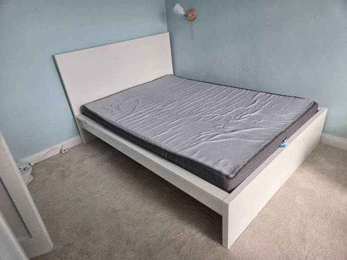 White Ikea Bed (Standard Double with Mattress)