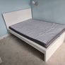 White Ikea Bed (Standard Double with Mattress) Image 3