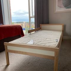 IKEA Sniglar Toddler Bed (70x160cm) + Premium The Little Green Sheep Natural Mattress & Protector