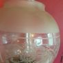Victorian Brass Oil Lamp, Etched Globe Shade, 2 Ft Tall Image 3