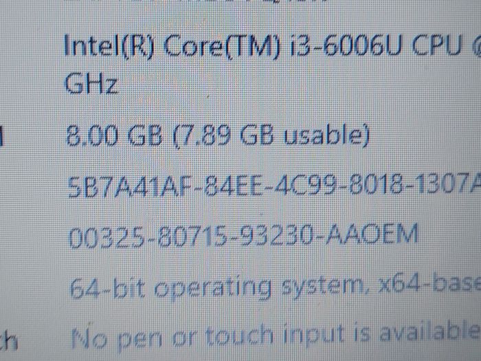 HP Notebook, Model 14-am075na, Intel Core i3-6006U CPU, 2.0GHz, 8GB Ram, 1.8 Terrabyte HDD, Windows 10, Microsoft Edge, Chrome and VLC