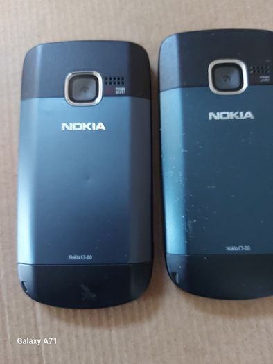 2 Nokia C3 mobile phones, light Blue, in excellent condition