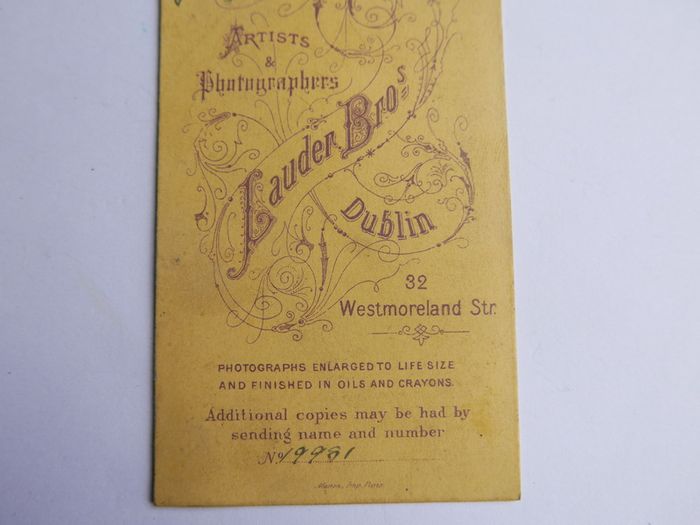 CDV Circa 1880s Lauder Bros Bearded Man Dublin Ireland