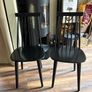 Solid Wood Dining Table (120 x 79 cm) & Matching Black Chairs Image 8