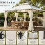 3 x 4m Metal Garden Gazebo with Side Curtains Water-Repellent UV50+ Outdoor Gazebo Image 7