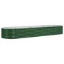 Garden Raised Bed Galvanised Steel 296x80x36 cm Green Image 2