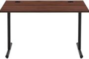 Office Computer Desk, Walnut Desktop and Black Frame, Rectangular, Simple Assembly, 120 x 60 x 73.6 cm