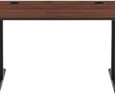 Office Computer Desk, Walnut Desktop and Black Frame, Rectangular, Simple Assembly, 120 x 60 x 73.6 cm