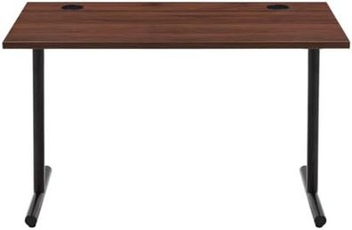 Office Computer Desk, Walnut Desktop and Black Frame, Rectangular, Simple Assembly, 120 x 60 x 73.6 cm