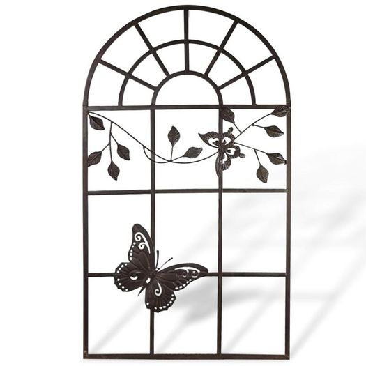 Nostalgia Stable Window Metal Frame with Butterfly  Antique Style 97cm