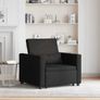 Single Sofa Bed Reclining Black 90 x 165 x 87 cm Fabric Image 2