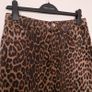 Zara Brown Leopard Print Denim Front Slit Midi Skirt Size M Image 6