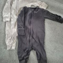 NEXT 2 Pack Ribbed 2 Way Zipper Sleepsuits, size 3-6 months