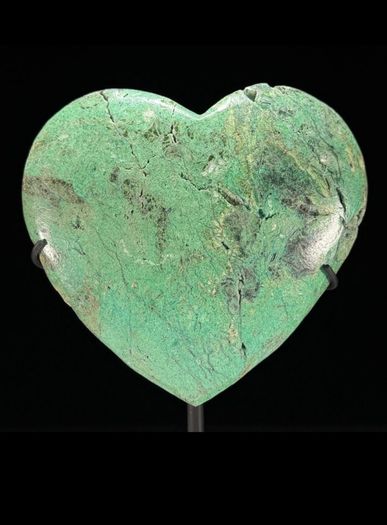 Natural Green Smithsonite Heart Shaped Stone - Mineral