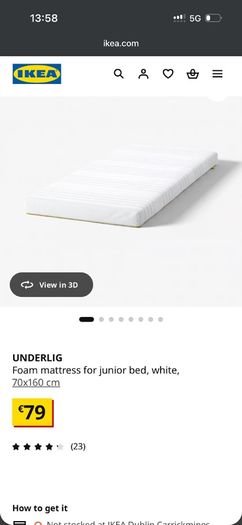 Ikea kids bed with mattress