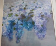 Nai, Danhui 38 x 34 cm. white Wood Framed Museum Art Print Titled - Wisteria