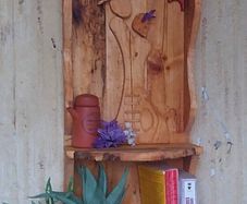 NEW Rustic Driftwood Couple Floating Shelf