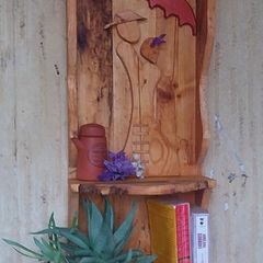 NEW Rustic Driftwood Couple Floating Shelf