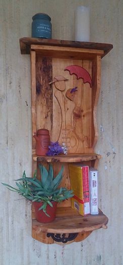 NEW Rustic Driftwood Couple Floating Shelf
