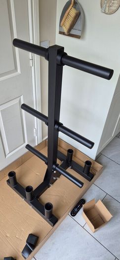 brand new heavy duty olympic bar and plate rack