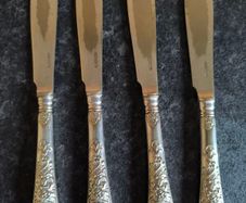 Set of 4 Vintage Silver Plated Fish Knives