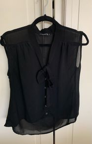 Ladies Black Chiffon Top: Size 8 - Or Free With Any Other Purchase
