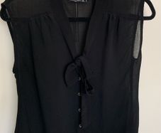 Ladies Black Chiffon Top: Size 8 - Or Free With Any Other Purchase