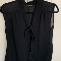 Ladies Black Chiffon Top: Size 8 - Or Free With Any Other Purchase
