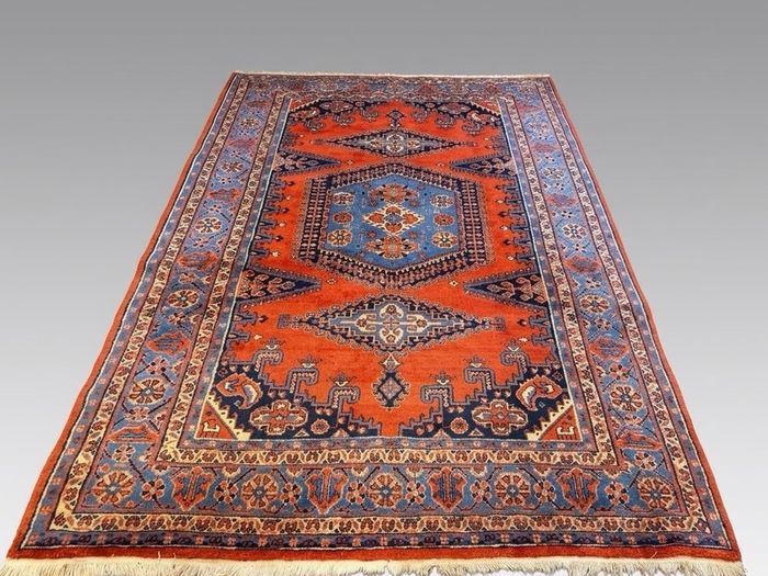 Large Vintage Handknotted Wiss Wool Rug