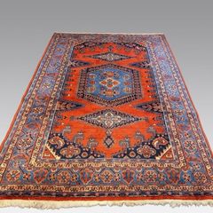 Large Vintage Handknotted Wiss Wool Rug